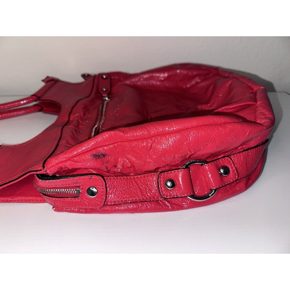 GUESS Red Ruched Shoulder Bag Large - Picture 7 of 10